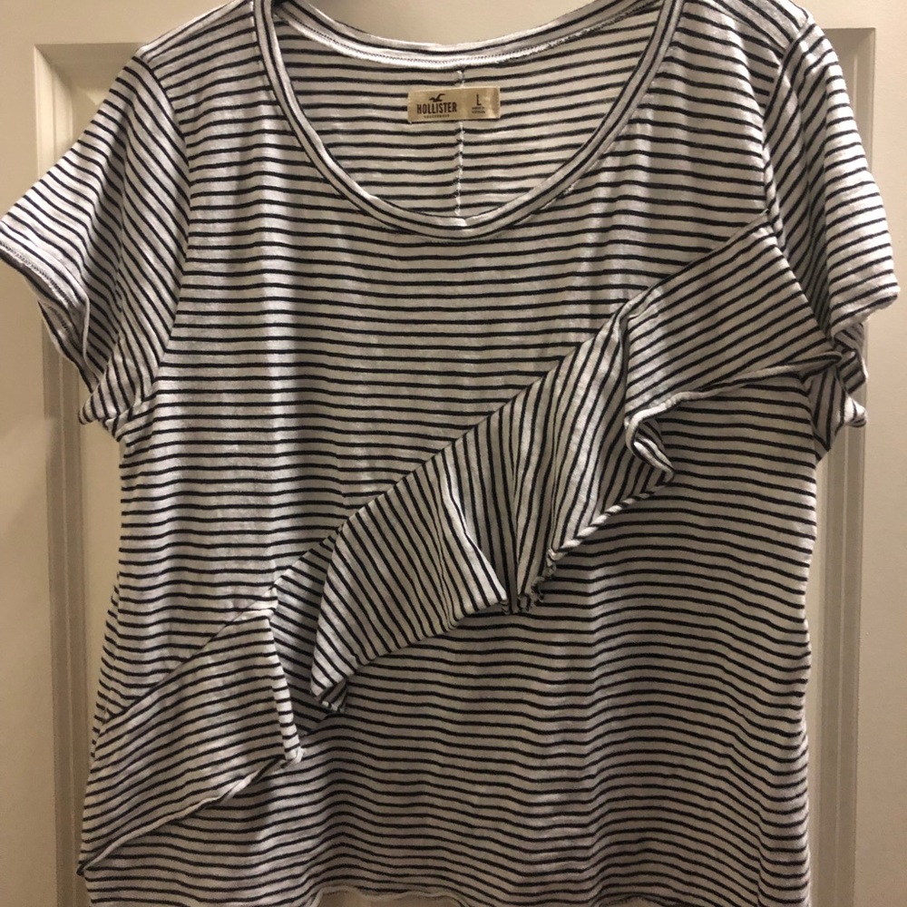 Stripped T-shirt with Ruffle